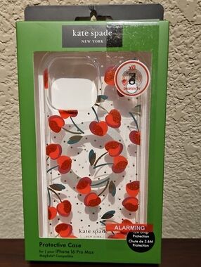 Kate Spade Cherry Sparkle iPhone 16 Pro Max Protective Magsafe Case